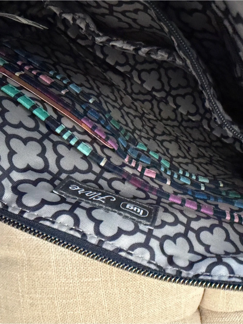 lug Quilted Multicolor Stripe Crossbody - Navy, Teal, Purple, Pink